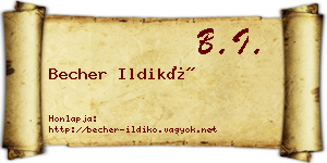 Becher Ildikó névjegykártya